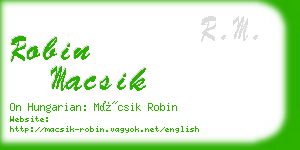 robin macsik business card
